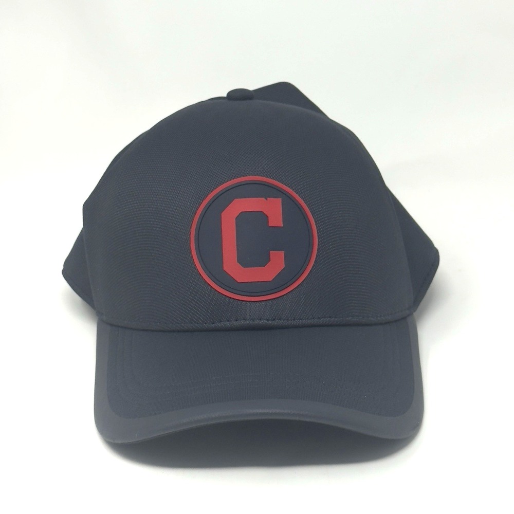 Mens Gray Under Armour‎ Cleveland Indians Size MD/LG Hat Cap Stretch Back C Logo